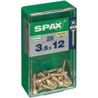 Spax PZ Countersunk Zinc Yellow Screws - 3.5 x 12mm Pack of 25