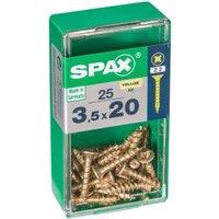 Spax PZ Countersunk Zinc Yellow Screws - 3.5 x 20mm Pack of 25