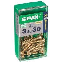 Spax PZ Countersunk Zinc Yellow Screws - 3.5 x 30mm Pack of 20