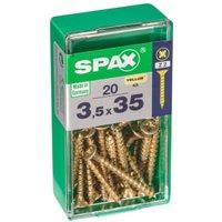 Spax Pz Countersunk Zinc Yellow Screws - 3.5 X 35mm Pack Of 20