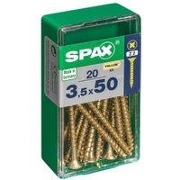 Spax PZ Countersunk Zinc Yellow Screws - 3.5 x 50mm Pack of 20