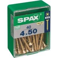 Spax PZ Countersunk Zinc Yellow Screws - 4 x 50mm Pack of 40