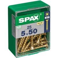 Spax PZ Countersunk Zinc Yellow Screws - 5 x 50mm Pack of 25