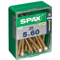 Spax PZ Countersunk Zinc Yellow Screws - 5 x 60mm Pack of 25