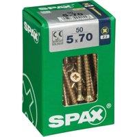 Spax PZ Countersunk Zinc Yellow Screws - 5 x 70mm Pack of 50