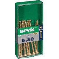 Spax PZ Countersunk Zinc Yellow Screws - 5 x 80mm Pack of 10