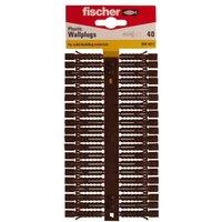 Fischer Brown Plastic Wall Plugs - 7mm Pack Of 40