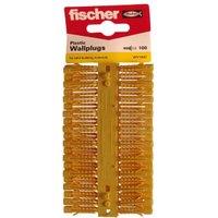 Fischer Yellow Plastic Wall Plugs - 5mm Pack Of 100