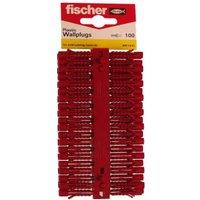 Fischer Red Plastic Wall Plugs - 6mm Pack Of 100