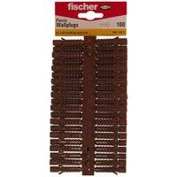Fischer Brown Plastic Wall Plugs - 7mm Pack Of 100