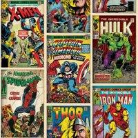 Marvel Action Heroes Comic Book Decorative Wallpaper - 10m