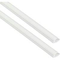 D-Line Self-Adhesive 1/2 Circle Decorative White Micro-Trunking - 16 x 8 x 2000mm - Pack of 2
