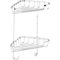 Croydex Chrome Small 2 Tier Corner Shower Basket - 230mm