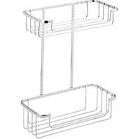 Croydex Chrome 2 Tier Cosmetic Shower Basket - 215mm