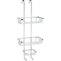 Croydex Chrome Hook Over 3 Tier Shower Basket - 250mm
