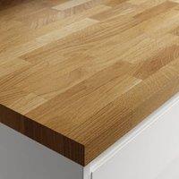 Wickes Natural Oak Solid Wood Worktop - 38 x 600 x 3000mm