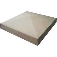 Marshalls Cast Smooth Pillar Grey Cap Stone - 280 x 280 x 50mm