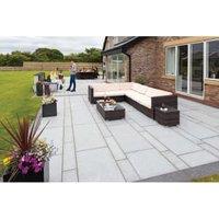 Marshalls Granite Eclipse Mixed Size Textured Light Grey Paving Slab - 17.9m2