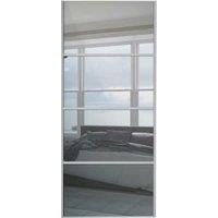 Spacepro Sliding Wardrobe Door Silver Framed 4 Panel Mirror - 2220 x 762mm