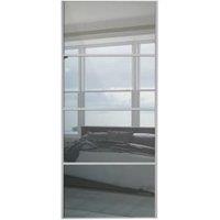 Spacepro Linear Silver Frame 4 Panel Sliding Wardrobe Door - Made to Measure 550-900mm