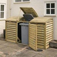 Rowlinson Large Timber Triple Wheelie Bin Storage - 8 x 3ft