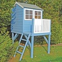 Shire Bunny & Platform Elevated Wooden Playhouse with Balcony - 4 x 4ft