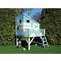 Shire Command Post & Platform Elevated Wooden Playhouse with Balcony - 6 x 6ft