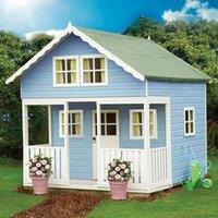 Shire Lodge & Bunk Large Wooden Playhouse with Veranda - 8 x 9ft