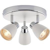 Wickes Major LED White & Chrome Triple Plate Spot Light - 3 x 4.8W