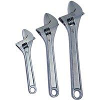 Wickes Adjustable Drop Forged Steel 3 Piece Wrench Set