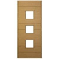JCI Ultimate Malmo Oak External Hardwood Door with Handle - 2032 x 813mm