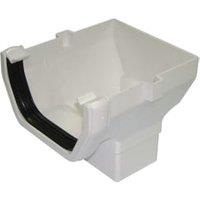 FloPlast 114mm White Square Line Gutter Stop End Outlet