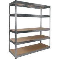 Rb Boss 5 Tier Wood Shelving Kit Galvanised - 1800 x 1600 x 600mm 250kg Udl