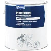 Wickes Black Metal & Concrete Bitumen Paint - 2.5L