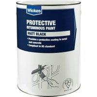 Wickes Black Metal & Concrete Bitumen Paint - 5L