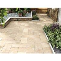 Marshalls Indian Sandstone Riven Buff Multi Paving Slab - 600 x 300 x 22mm