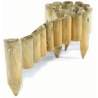 Rowlinson Easy Fix Spiked Timber Half Log Border Roll - 1800 x 150mm - Pack of 4