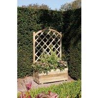 Rowlinson Pressure Treated Rectangular Planter with Lattice - 900 x 1400mm