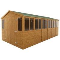 Rowlinson Shiplap Honey Brown Garden Workshop - 9 x 18ft