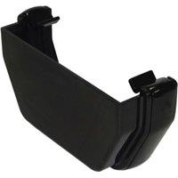 FloPlast 114mm Black Square Line Gutter External Stop End