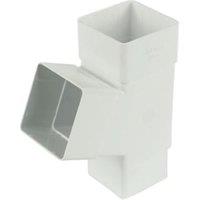 FloPlast 65mm White Square Line Downpipe Branch - 67.5