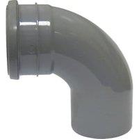 FloPlast 110mm Grey Soil Pipe Bend Socket/Spigot - 92.5