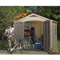 Keter Factor Brown Double Door Outdoor Apex Garden Storage Shed - 8 x 6ft