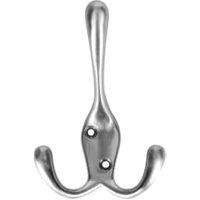 Wickes Three Prong Screwed Hook - Satin Nickel