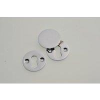 Wickes Key Hole Cover & Plate - Chrome - 35mm