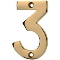 Wickes Brass Door Number - 3