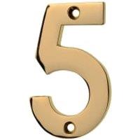Wickes Brass Door Number - 5