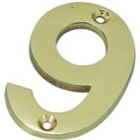 Wickes Brass Door Number - 9