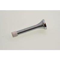 Wickes Spring Chrome Door Stop - 75mm - Pack of 2