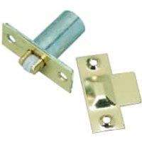 Wickes Adjustable Roller Door Catch - Brass